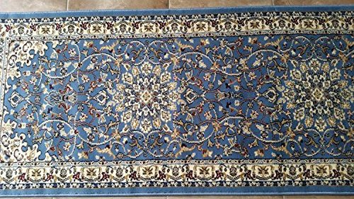 Deir Debwan Traditional Persian Runner 330,000 Point Oriental Area Rug Light Blue Green Burgundy Beige Deir Debwan Design 603 (2 Feet X 7 Feet 2 Inch) #TOP5