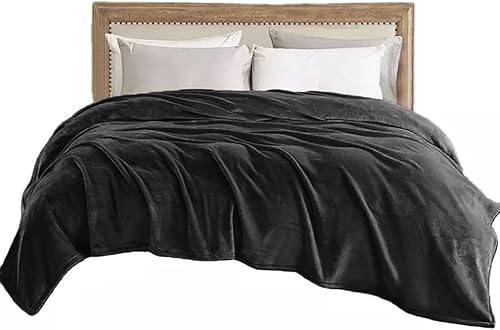 Miniatura 4 de Home Must Haves Manta de cama de microfibra de forro polar ultrasuave, ligera, cálida, acogedora, de primera calidad, color negro