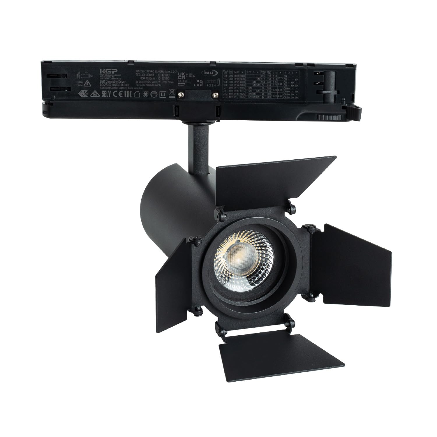 LEDKIA Foco Carril LED Trifásico 30W Fasano Cinema CCT Seleccionable Regula