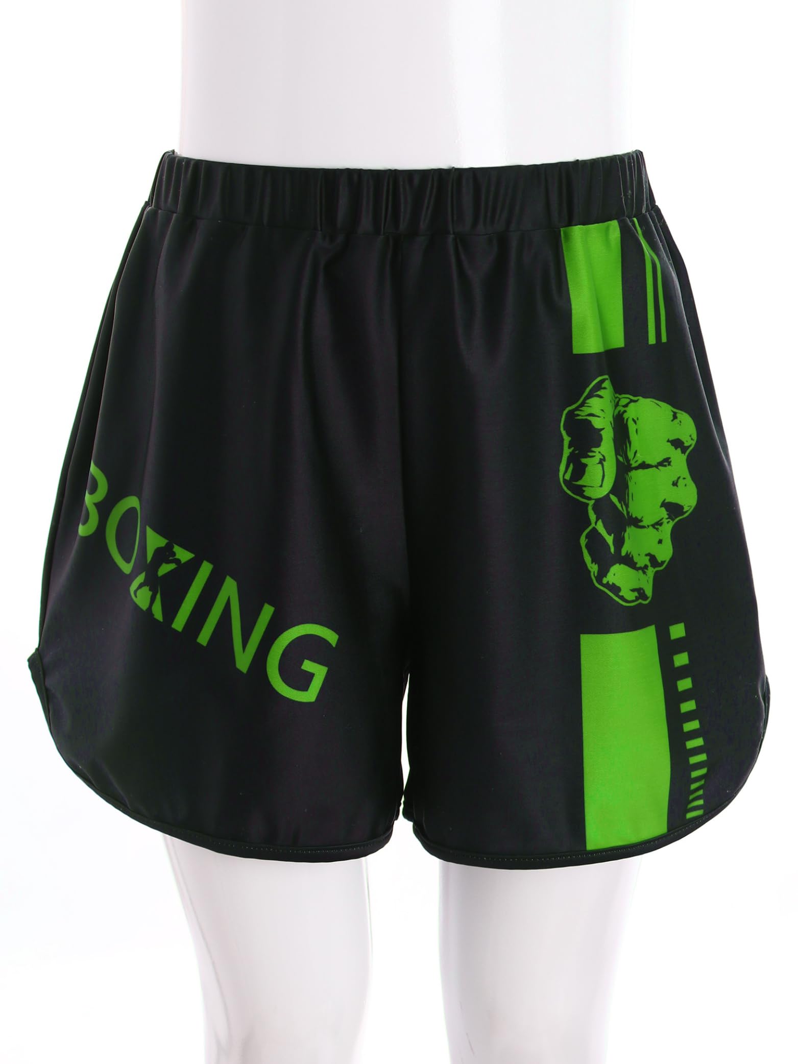 Pantalones cortos de boxeo, cintura elástica, pantalones cortos Muay Thai MMA Kick Boxing cortos deportivos de combate de 5 a 16 años