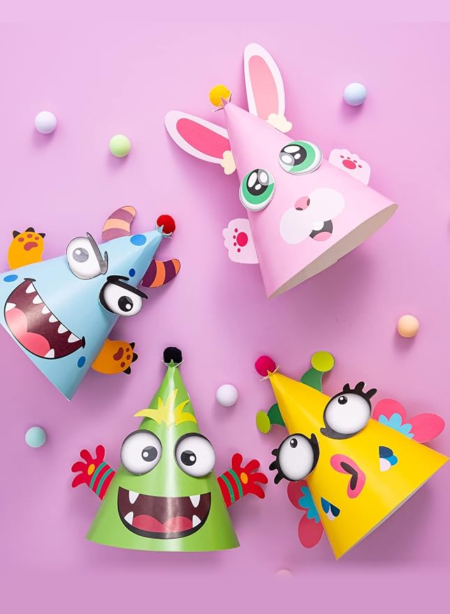 Joyin 12 Sets de Gorros para Fiesta Infantiles, Actividades y Juegos, Con Pegatinas, Temática Animal miniatura 2