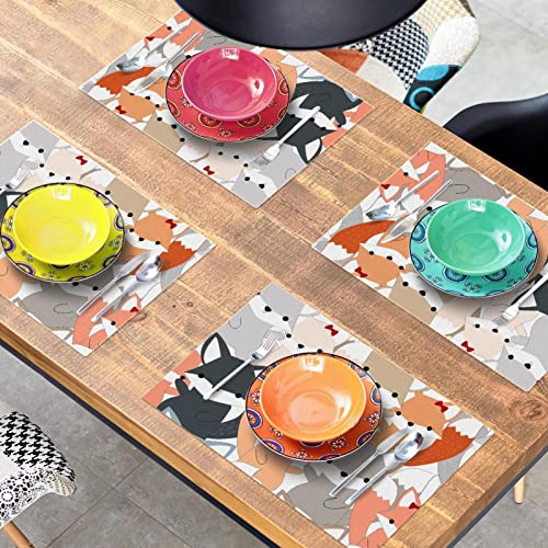 Sets de table Cute Foxes antidérapants pour éviter les taches sur votre table - 8