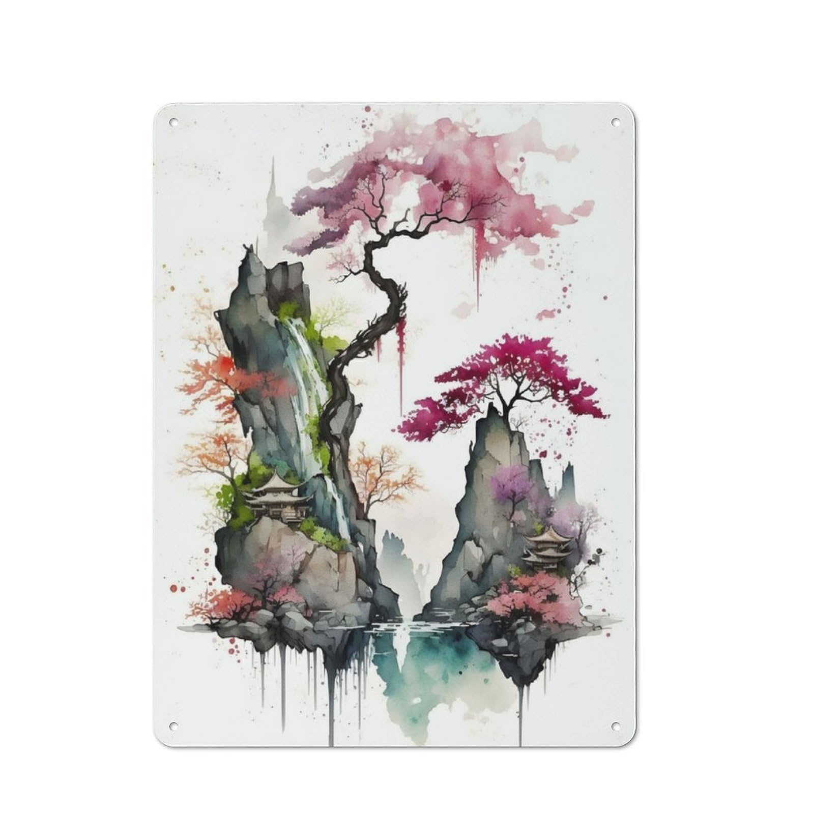 Junmoney Cherry Blossom 23 Printed Metal Sign 40X30cm For Hallway Wall, For Living Room And Hallway Decor, For Home Office And Studio Walls