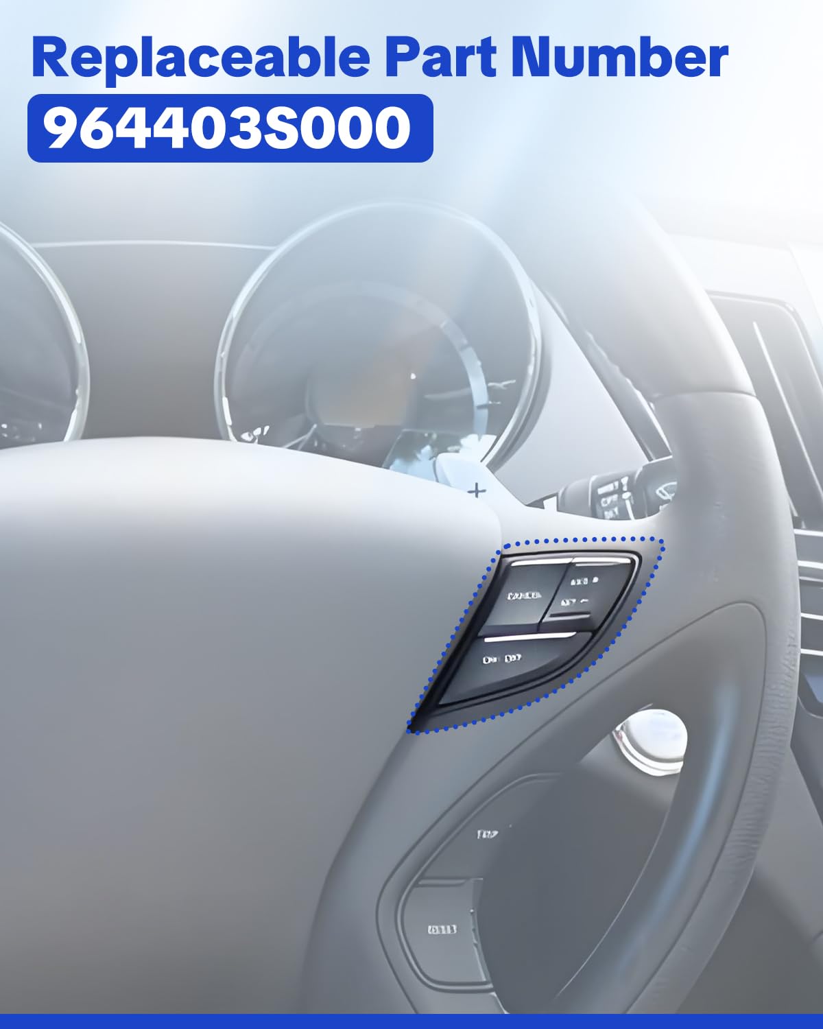 Steering Wheel Cruise Control Buttons Fit for Hyundai for Sonata 2011 2012 2013 2014 2015, Replace 964403S000