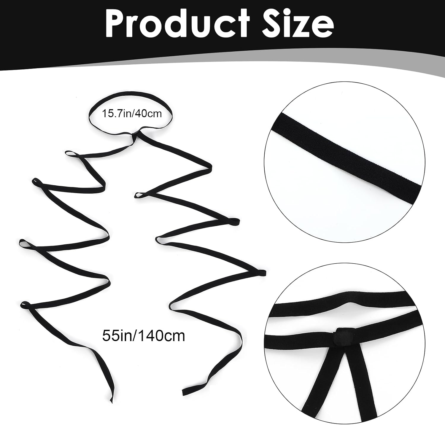 Nogeqi Rave Leg Wraps, Black Leg Straps, Elastic Rave Accessories