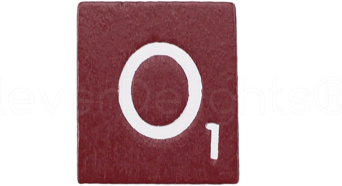 CleverDelights 100 Wood Letter Tiles - Maroon Color - Complete Set - Game Replacement Pieces
