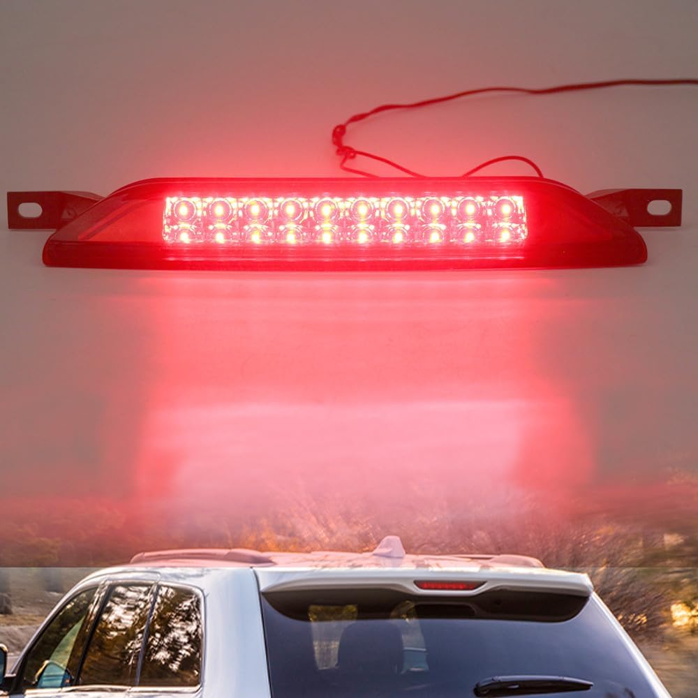 Third Brake Light, Replace 5303754AC, Compatible with Dodge Caliber 2007–2012, Compatible with Jeep Grand Cherokee (WK2) 2011–2021, 1 pc (Red)