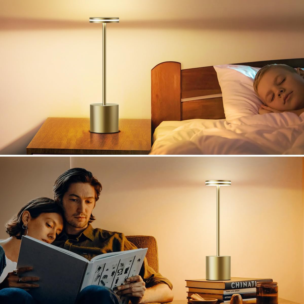 Hapfish Lampes de Table Rechargeables 5000mAh 2PCS, lampe sans fil Dimmable