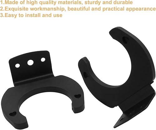 Miniatura 3 de Unlorspy 2 soportes de micrófono negros montados en la pared, soporte de micrófono de 3.15 x 1.3 pulgadas, gancho de micrófono con tornillos para el