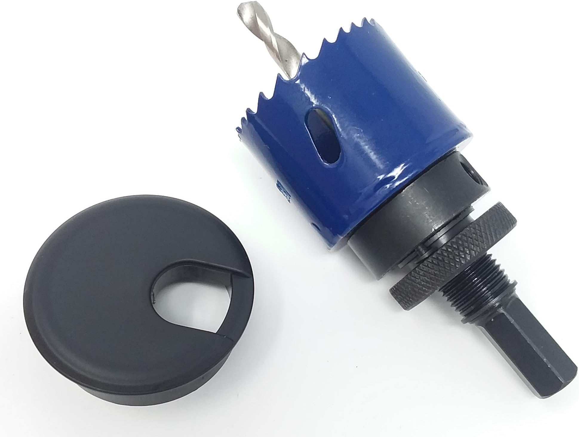 Desk Grommet w/Cover + Hole saw for 2.5 Inch Hole. Cable Management Kit.