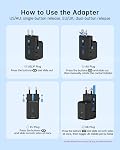Pocket-Sized International Power Adapter, BEONDON 5-in-1 European Travel Plug with Dual USB-C (25W PD + 15W) & USB-A, 2 Polarized US AC Outlets for Europe UK AU IT JP | Power up to 5 devices at once with 2 AC outlets and 3 USB ports.Ideal for phones,