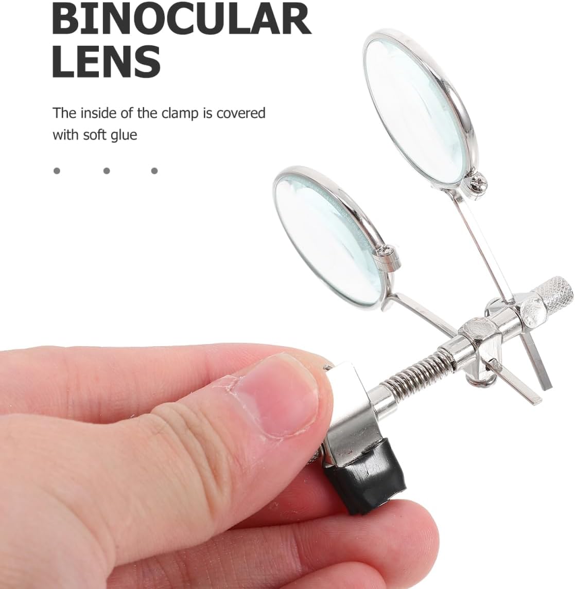Lurrose Dual Lens Magnifying Glass Clip-on Magnifier 5X Magnification for Jewelry Repair Watchmaking Electronics Crafting with Adjustable Soft Lined Clip