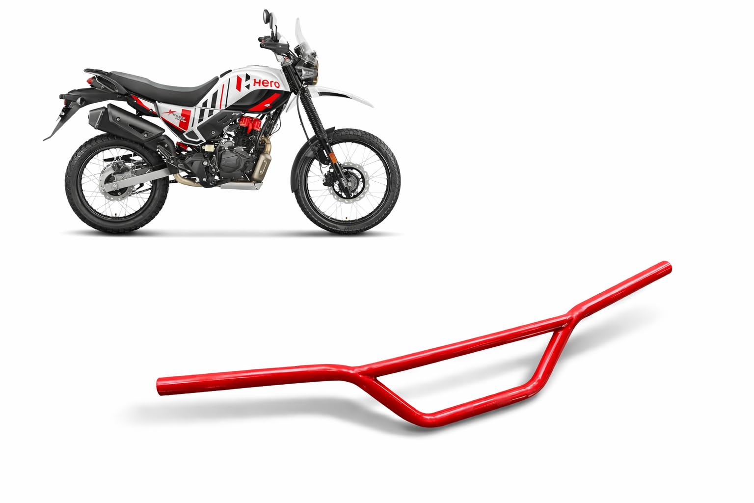 MOXZILLA OFF-ROAD Handle Bar for Hero xpulse 200 4V & 4V Pro bike, Direct fit no Drill needed (Red)-image-36