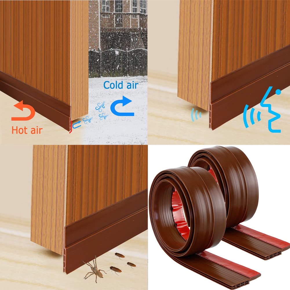 Guarnizione Sottoporta Antispiffero - Striscia Sigillante In Gomma Adesiva, 100x5 Cm, Nero - Foto 3