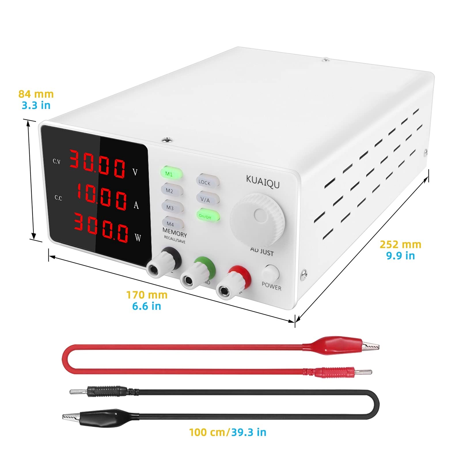 Alimentatore DC, Lab Programmabile Trova l'alimentazione regolata 3 0V 10A 60 V 5A 120V 3A DC Funzione di memoria regolabile ad alta precisione regolabile(120V 3A)