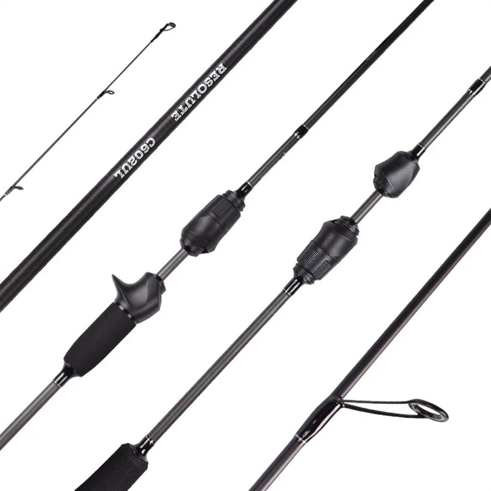 canna da pesca Canna da pesca 1.8M con richiamo 0.8-7g lancio ultraleggera in carbonio ad azione rapida for la in acqua dolce d'acqua di mare combo spinning