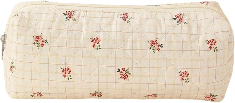 Necessaire de maquiagem acolchoada SoGhhd com estampa floral Floral#06