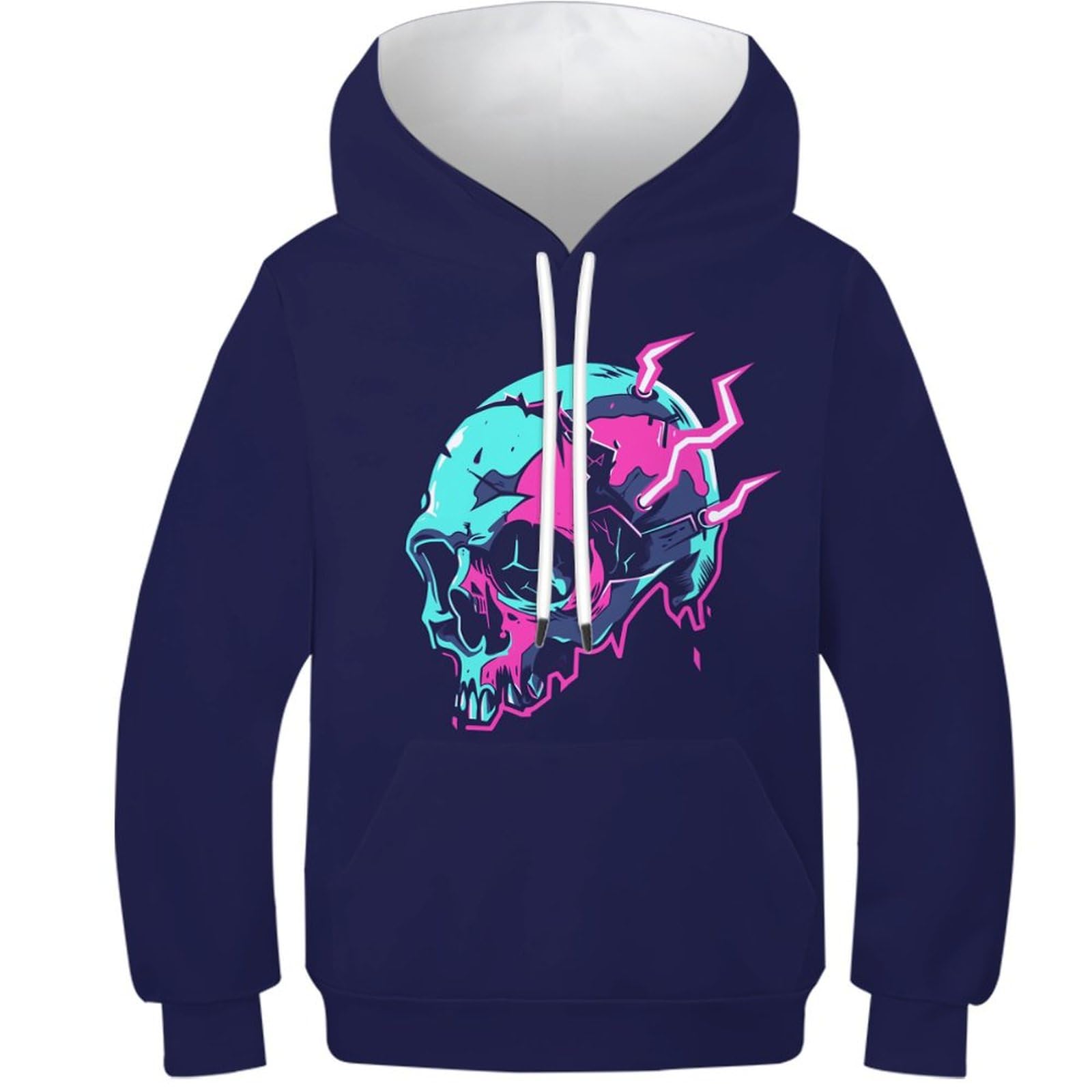 Pull crâne capuche garçons filles chaud pour ado de 12 à 14 ans - 8