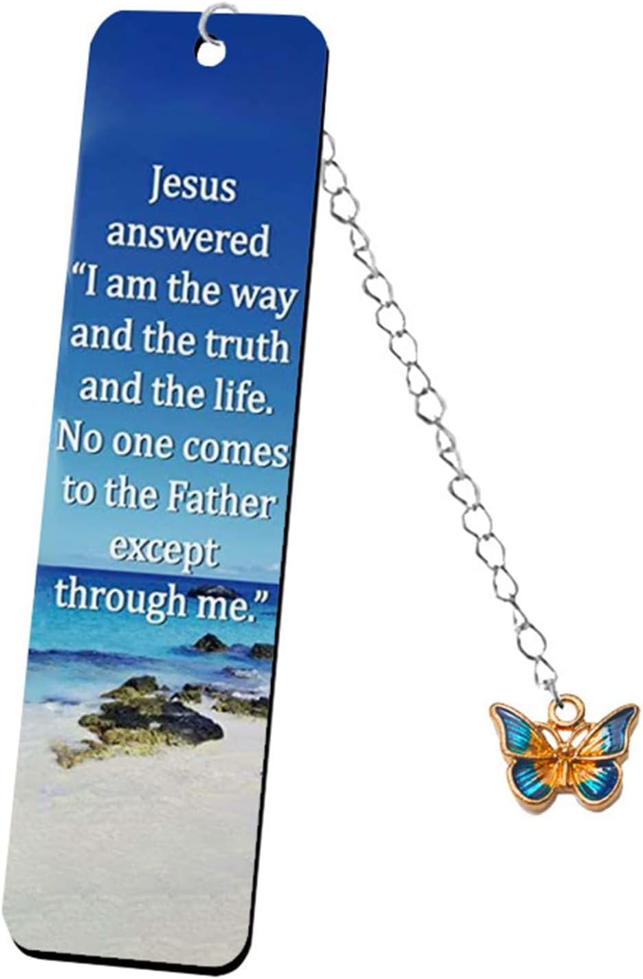 GIBZ Butterfly Chain Bookmark Encouragement Bookmarks Metal Book Markers with Chain 3D Pendant Landscape Book Marker 13x2.6cm