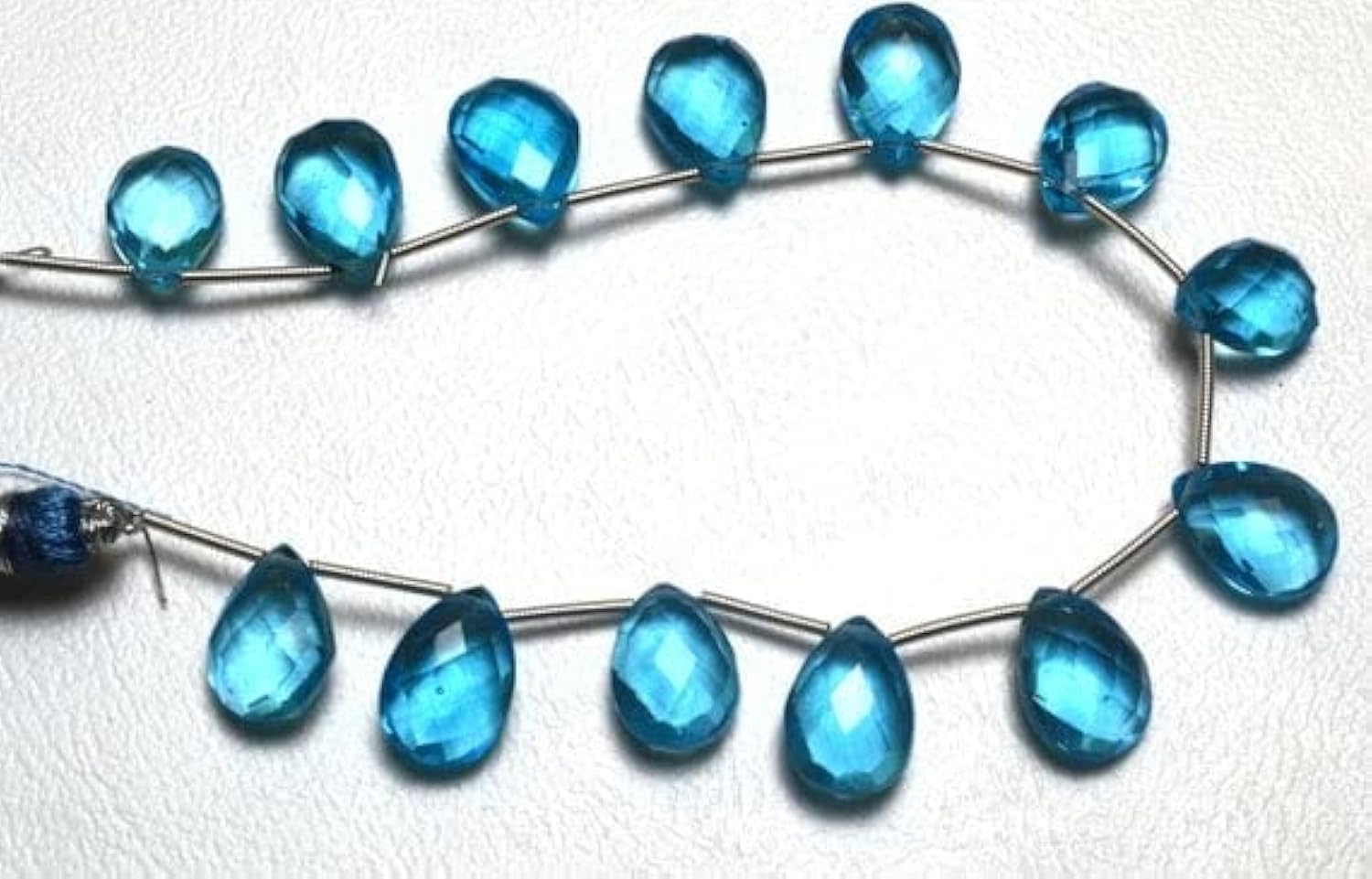 Perles quartz bleu facettées style bohème chic pour colliers d'été