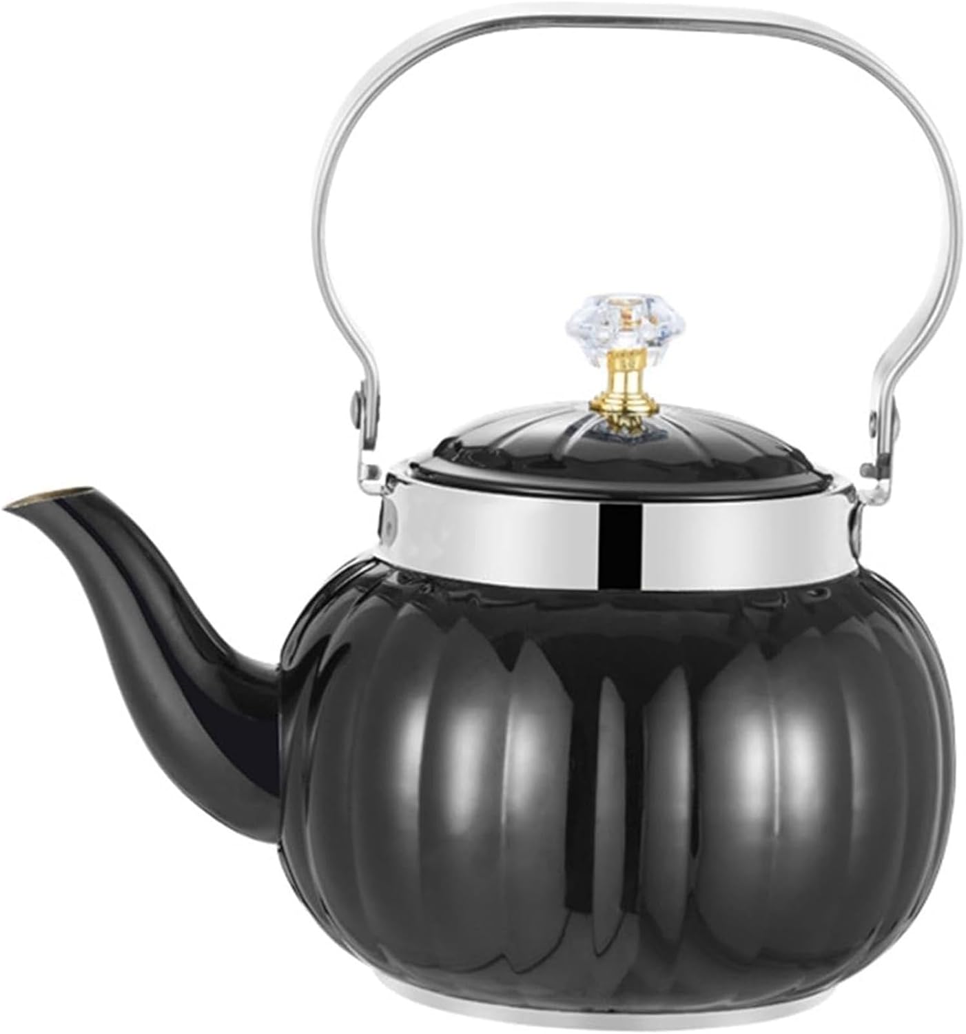 Elegant Stainless Steel Camp Stovetop Tea Kettle - 1.6L | Universal Teapot for All Heat Sources | Retro Design with Comfortable Grip(Silver,2L)