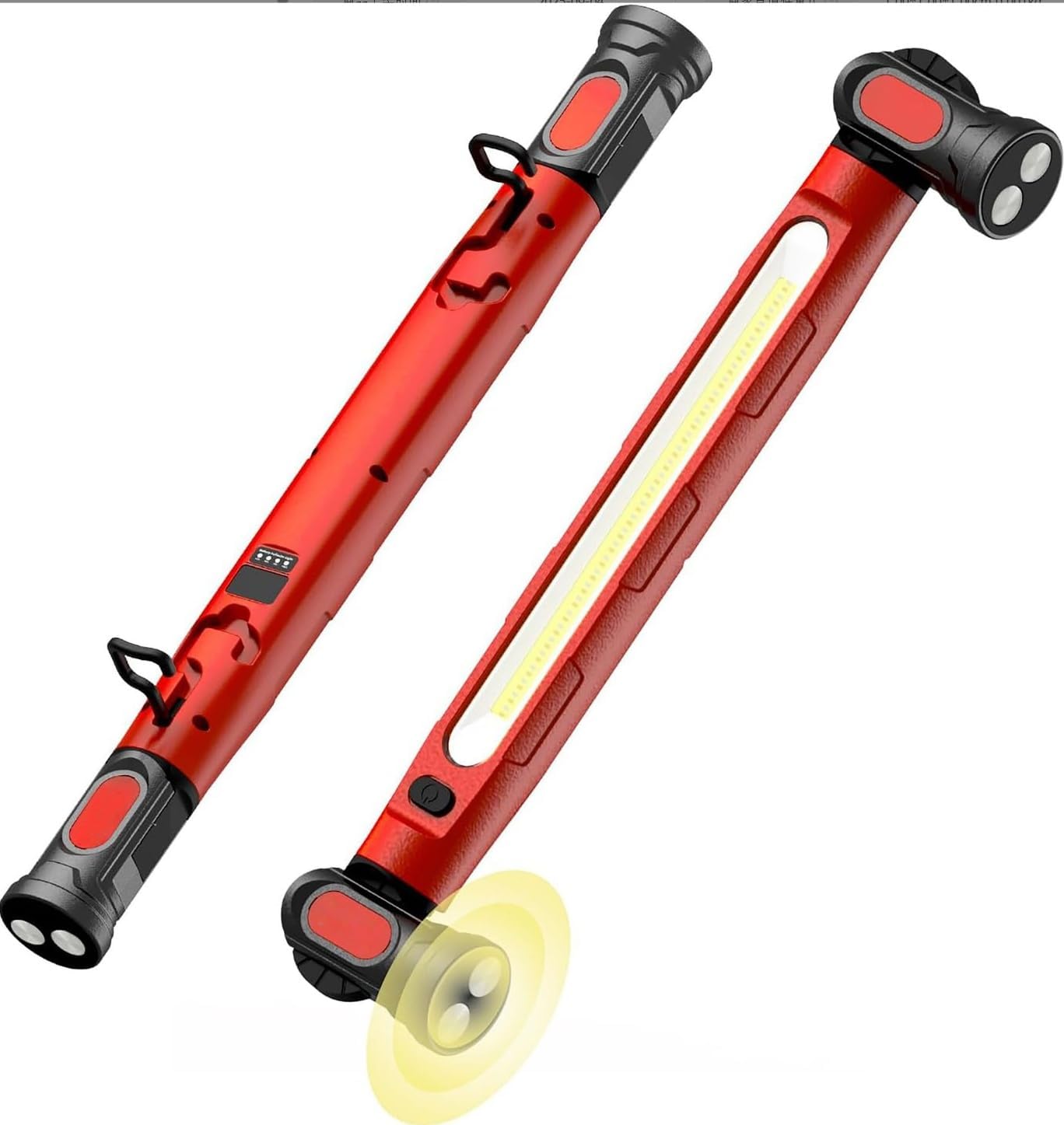 OUTMX 3000 Lumens Rechargeable LED Work Light, Magnetic Portable Light Bar with 3 Modes, Heavy-Duty Mechanic Trouble Light for Auto Repair, Garage, Workshop, and Emergency Use(Red)