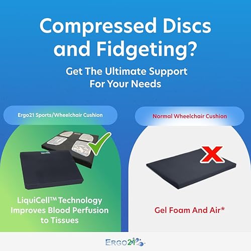 Miniatura 7 de LiquiCell - Cojín deportivo para silla de ruedas, cojín de asiento de alivio de presión para personas mayores, obesas, silla de oficina, automóvil!