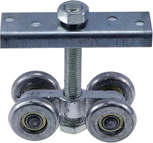 Miniatura 3 de KUMGROT 2 unidades de 4 ruedas de la caja de montaje del carril de la suspensión del carril de la rueda de la carretilla silenciosa del rodillo