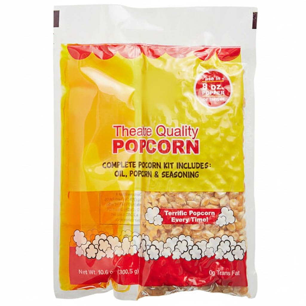 All-In-One Popcorn Kit for 8-10 oz. Poppers by Glownary – 0.23 Ounce (Pack of 26), Golden Brown, Pack of 26, Model 382pcorn2410