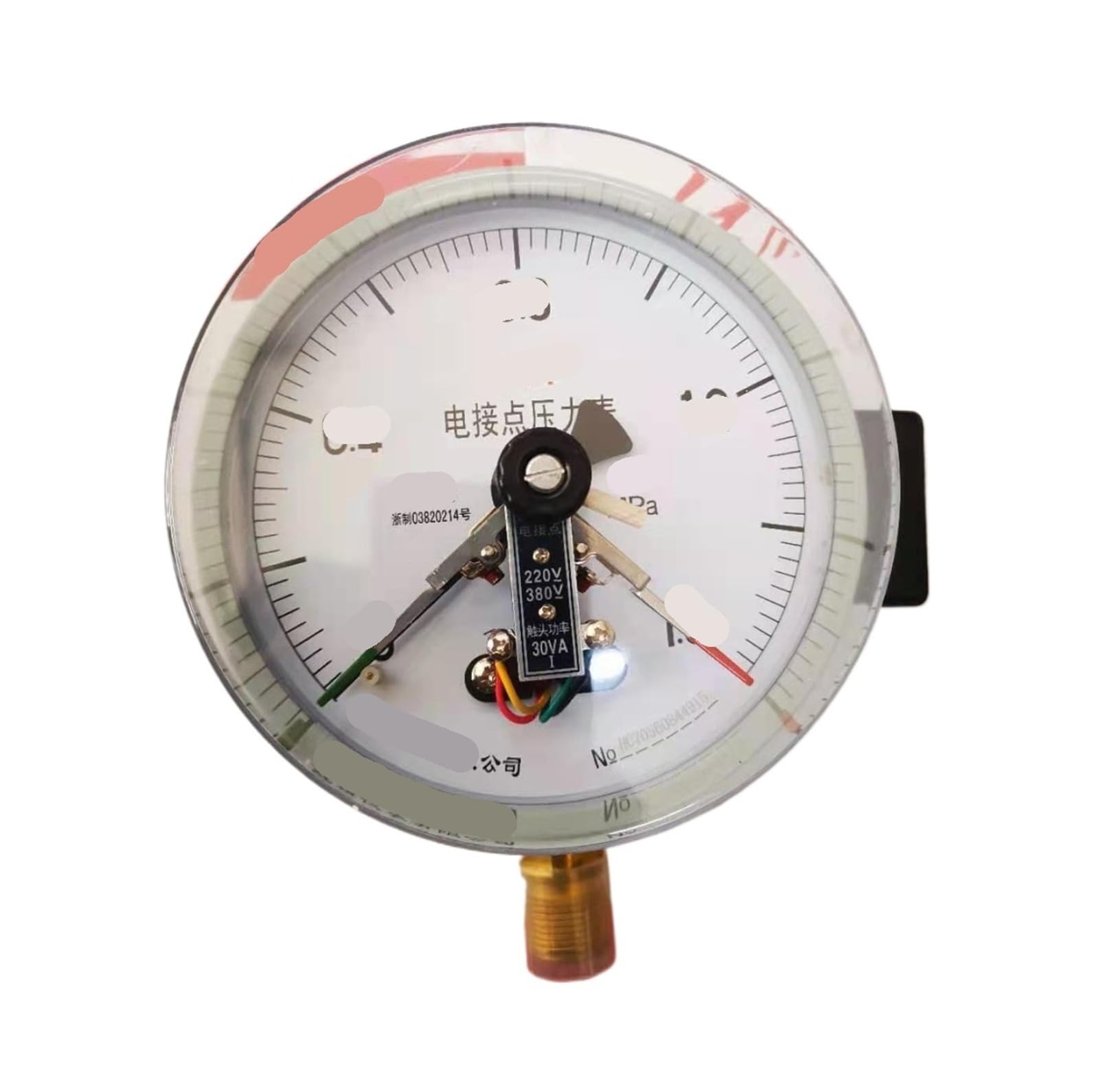 Manómetro de contacto eléctrico asistido magnéticamente YXC-150, dial de 150 mm, rosca de 20 x 1,5 mm.(0~1.6MPa(16kg))