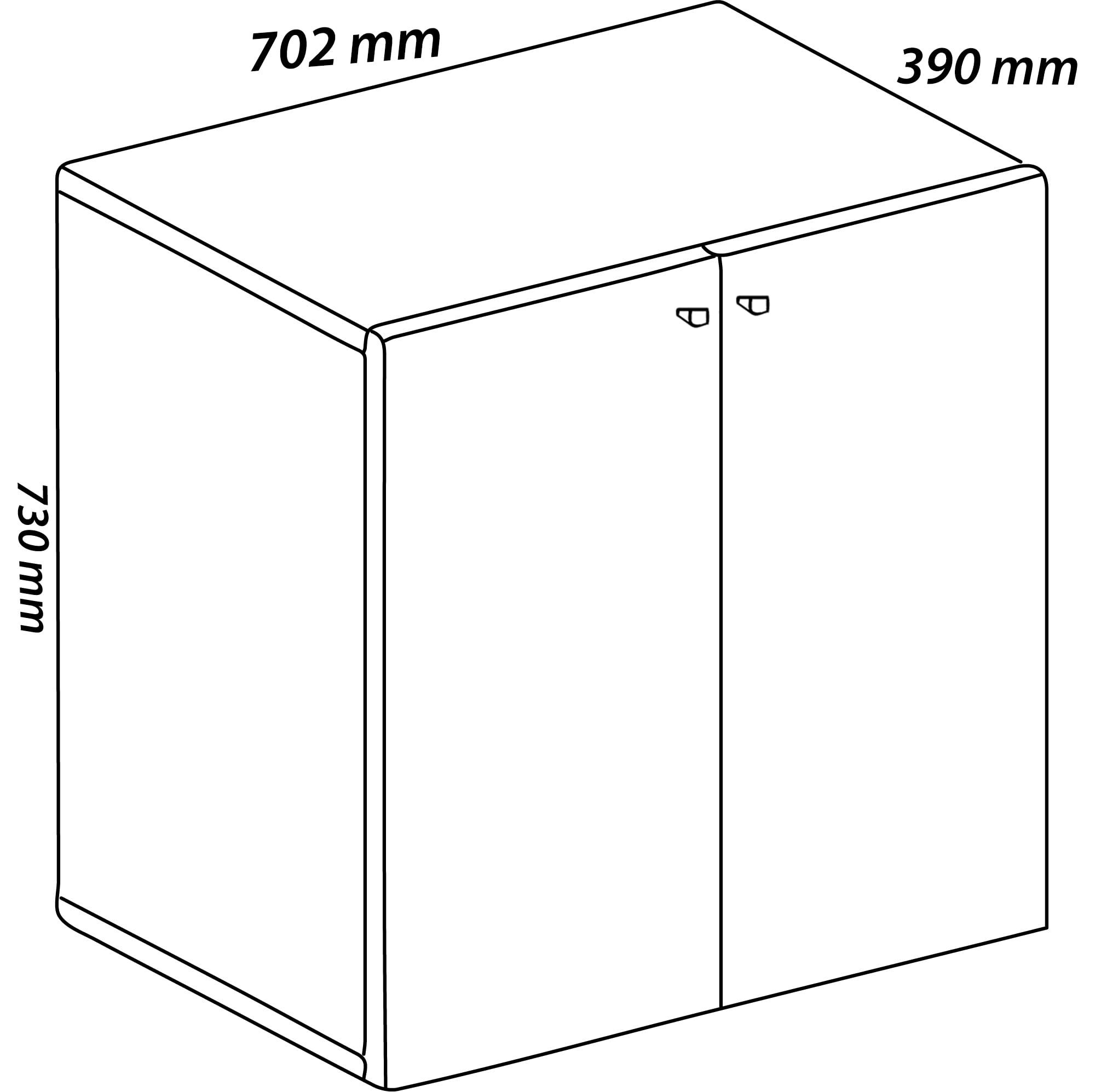 VCM Büroschrank mit 2 Fächern | moderner Aktenschrank mit Drehtüren | Maße ca. B. 70 x H. 74 x T. 40 cm - Lona 2-Fach Grau