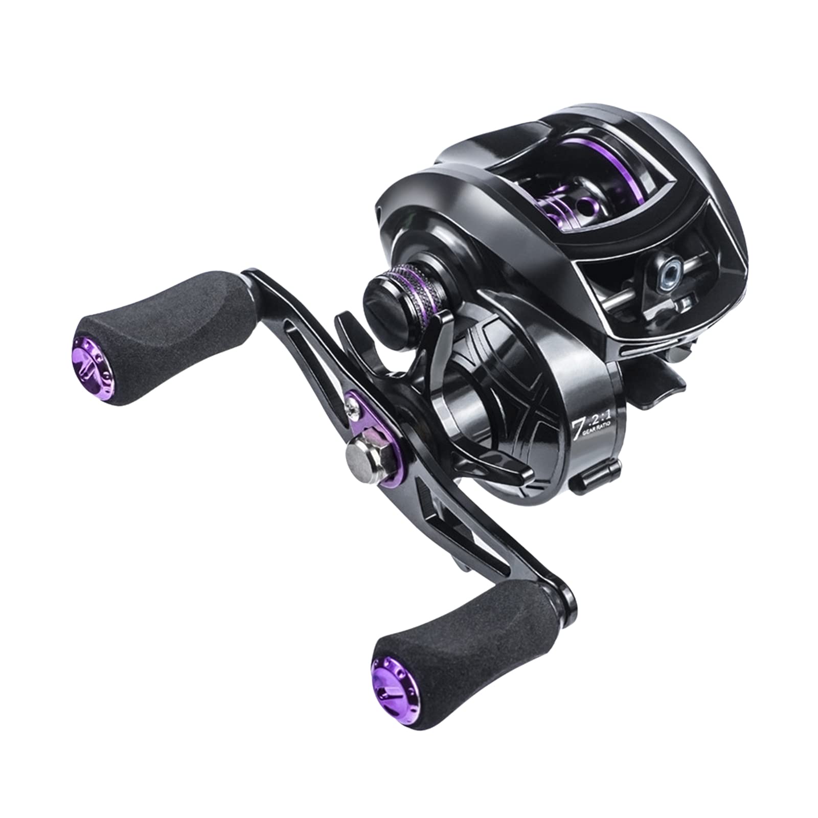 F Fityle Carrete de Pesca, Baitcaster - Sistema de Sin Costuras, Relación de Transmisión 7.2: 1, Rodamientos de de Material Acero - Zurdo