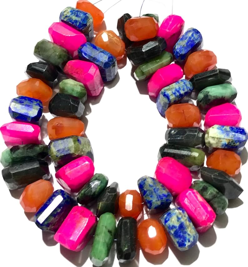 Perles à facettes de pierres précieuses véritables, qualité joaillerie pour bracelet