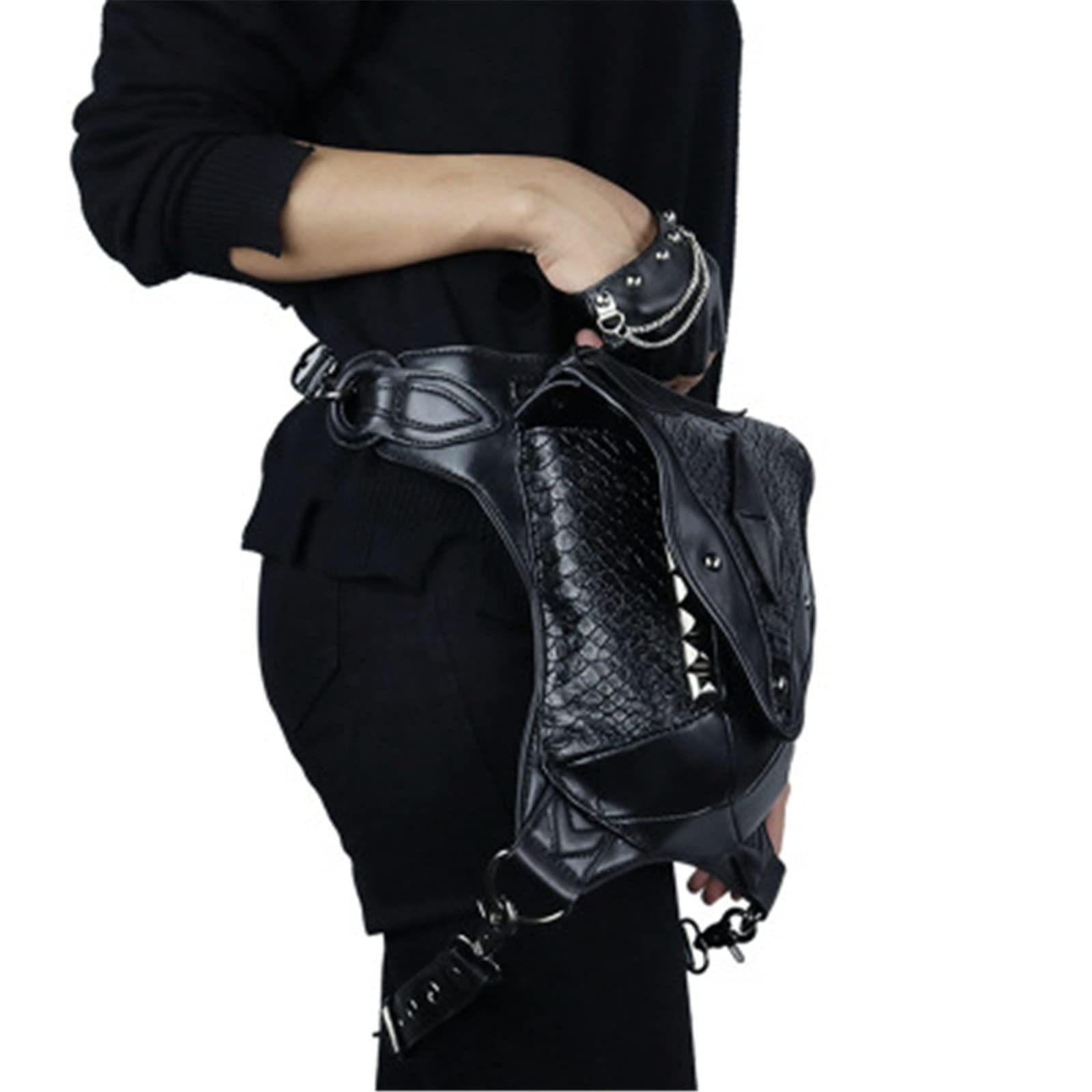 Marsupi Steampunk Borsa da gamba diagonale con una spalla gotica da uomo e da donna Borsa da gamba Borsa da locomotiva Borsa punk