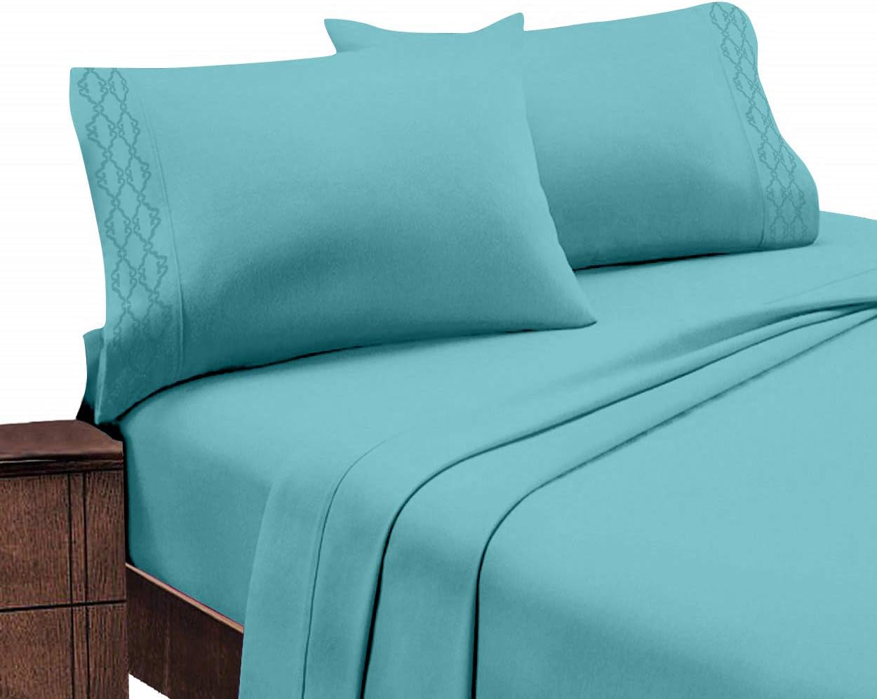 Hotel Luxurious, 1800 Series Super Soft Embroidery 3 PC Sheet Set (Twin White)