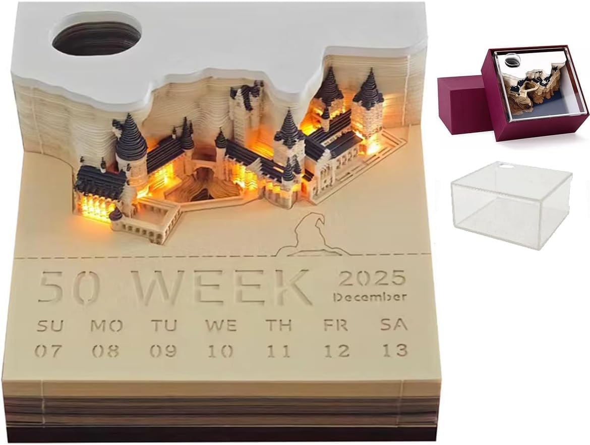 Time Piece Calendar 2026-2026 Desk Calendar With LED Light