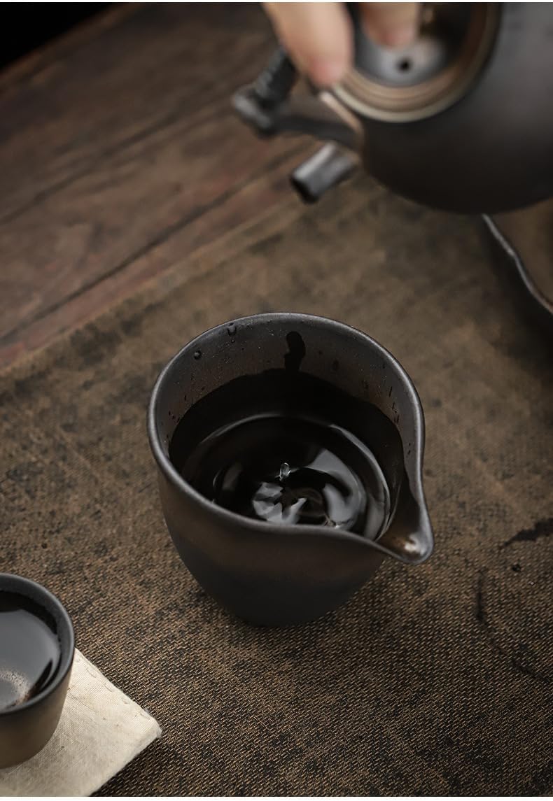 Gold-Gilded Ceramic Fairness Cup, Tea Sea, Tea Strainer, Chinese Style, Retro Tea Accessories-style1