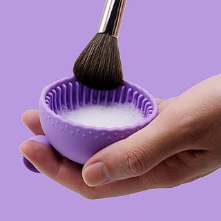 Cepillo de maquillaje de silicona compacto Cu...