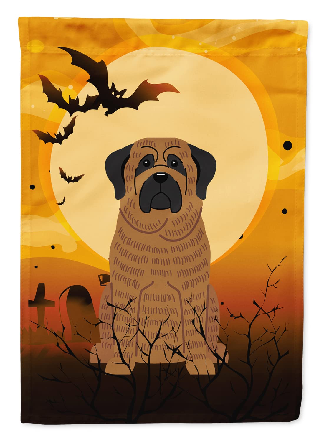 Drapeau de jardin Mastiff bringé d'exception, impression multicolore haut de gamme Halloween