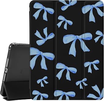 JOYLAND Dark Blue Bow Pad Case Black Case for iPad Pro 2018/2020/2021,with Pencil Holder-Auto Wake/Sleep,Anti-Scratch Shockproof Premium Folio Stand Case for iPad Pro 11 inch