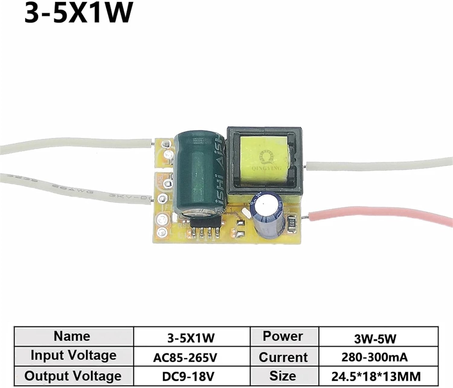 10pcs-50pcs LED Driver 300mA 1W 3W 5W 7W 12W 18W 20W 25W 36W 50W AC220V Power Supply Lighting Transformers for LED Power Lights (Color : 18-36W, Size : 10 Pieces)