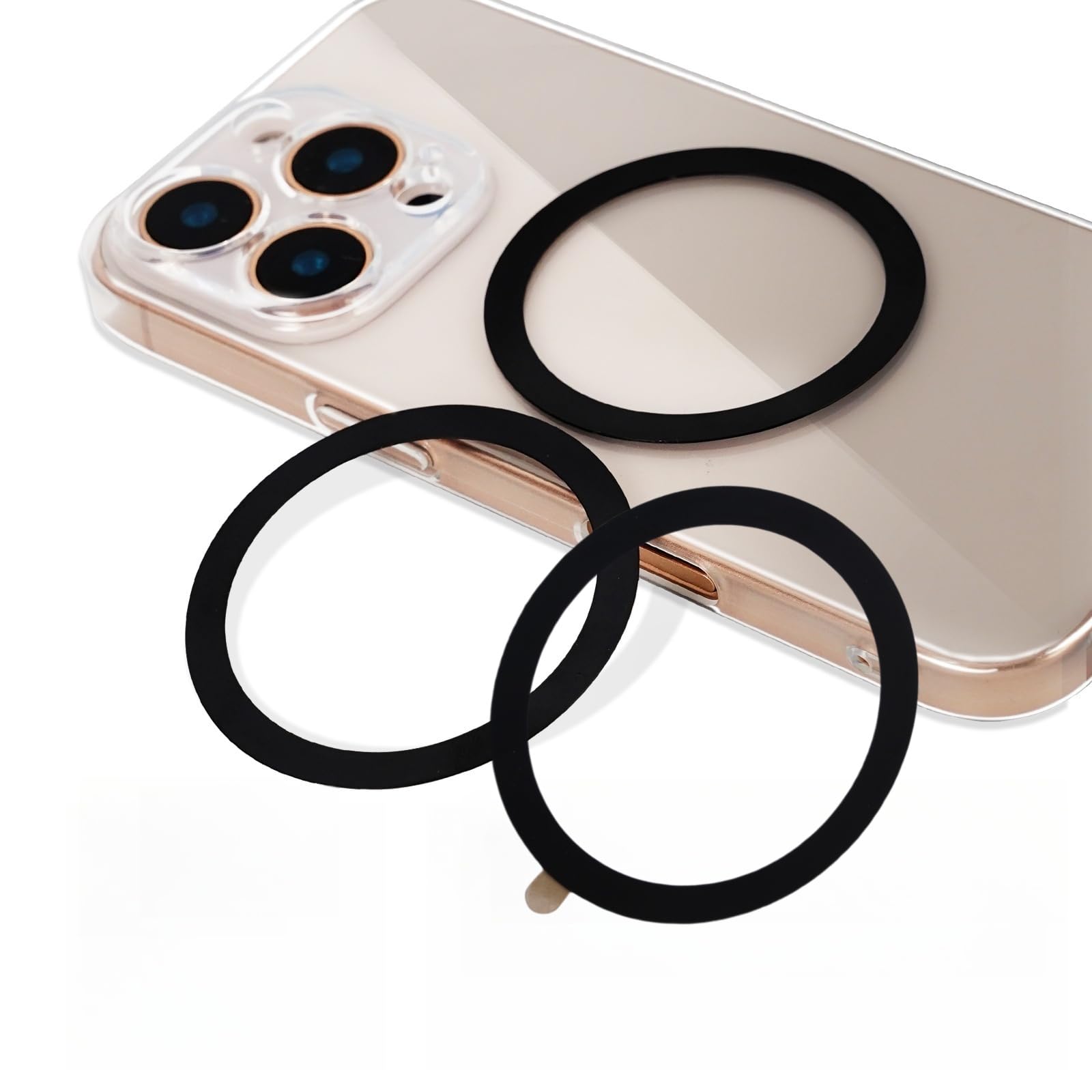 3Black for MagSafe Ring Sticker,Universal Metal Ring Compatible with MagSafe Accessories,for Phone/Samsung/Google Phone Case,Work with Magnetic