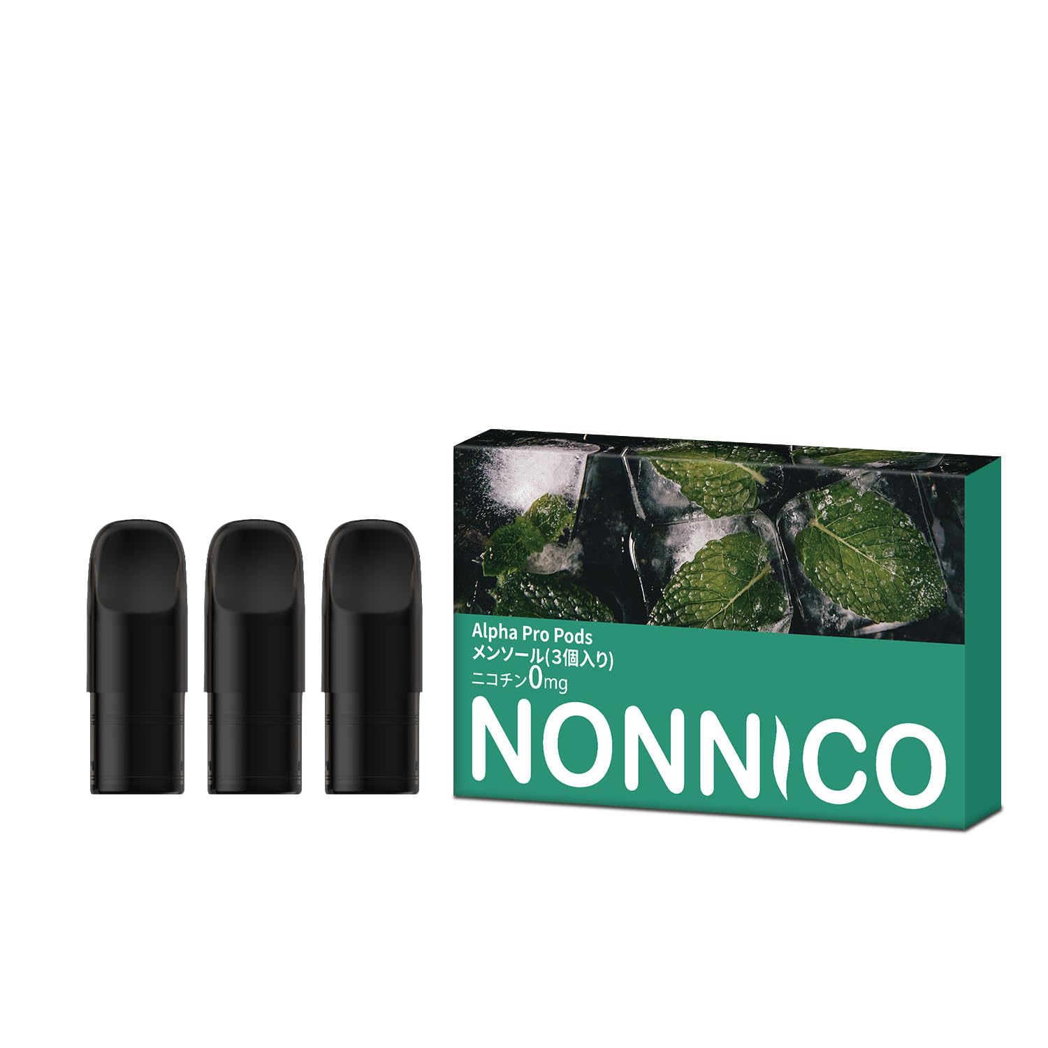 NONNICO Alpha Pro Pods 専用Cartridge vape pod 電子タバコRELXポッドフレーバー 互換Cartridge RELX PODSポッド RELX四代対応 互換Cartridge ニコチン タールなし 爆煙 禁煙 減煙サポート 液漏れ防止 3個入り Alpha本体含まれない【メンソール】