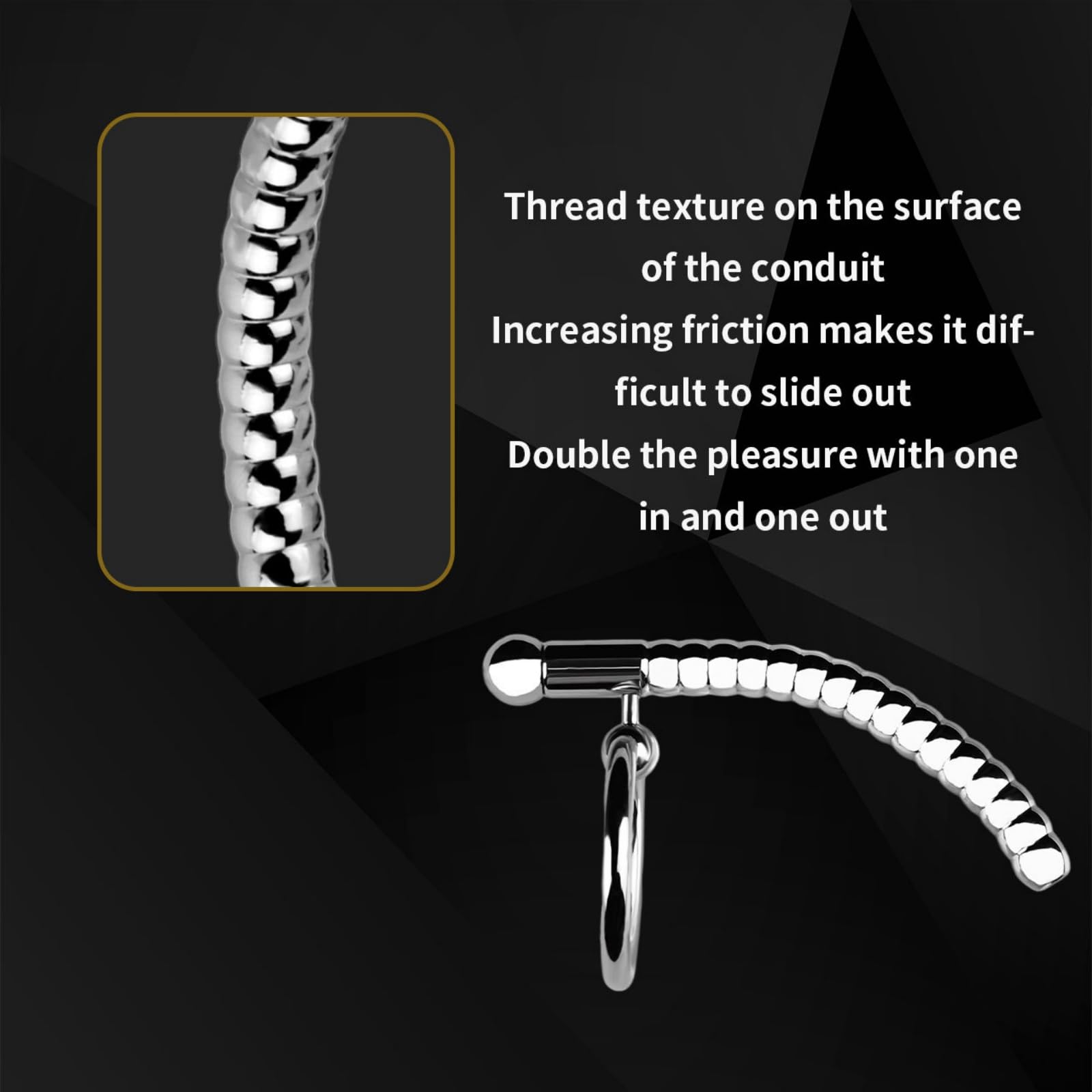 Tige urétrale amovible en métal pour hommes avec anneau fixe Accessoire d'exercice - frhlM74 (S)