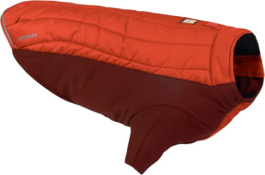Ruffwear, Powder Hound Dog Winter Jacket, Insulated Softshell Coat with StormSleeve Stretch, Weather-Resistant Shell, Reflective Trim & Light Loop, Cold-Weather Adventures, Persimmon Orange, X-Small