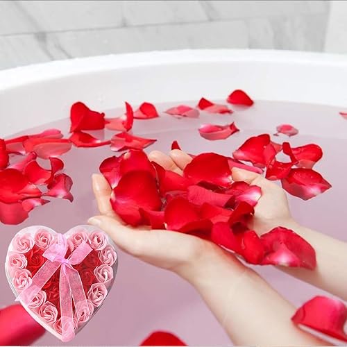 Miniatura 6 de BWDCQMX 24 piezas de jabón de baño perfumado floral pétalos de flores, jabón de flores en caja de regalo, regalo para cumpleaños, día de San