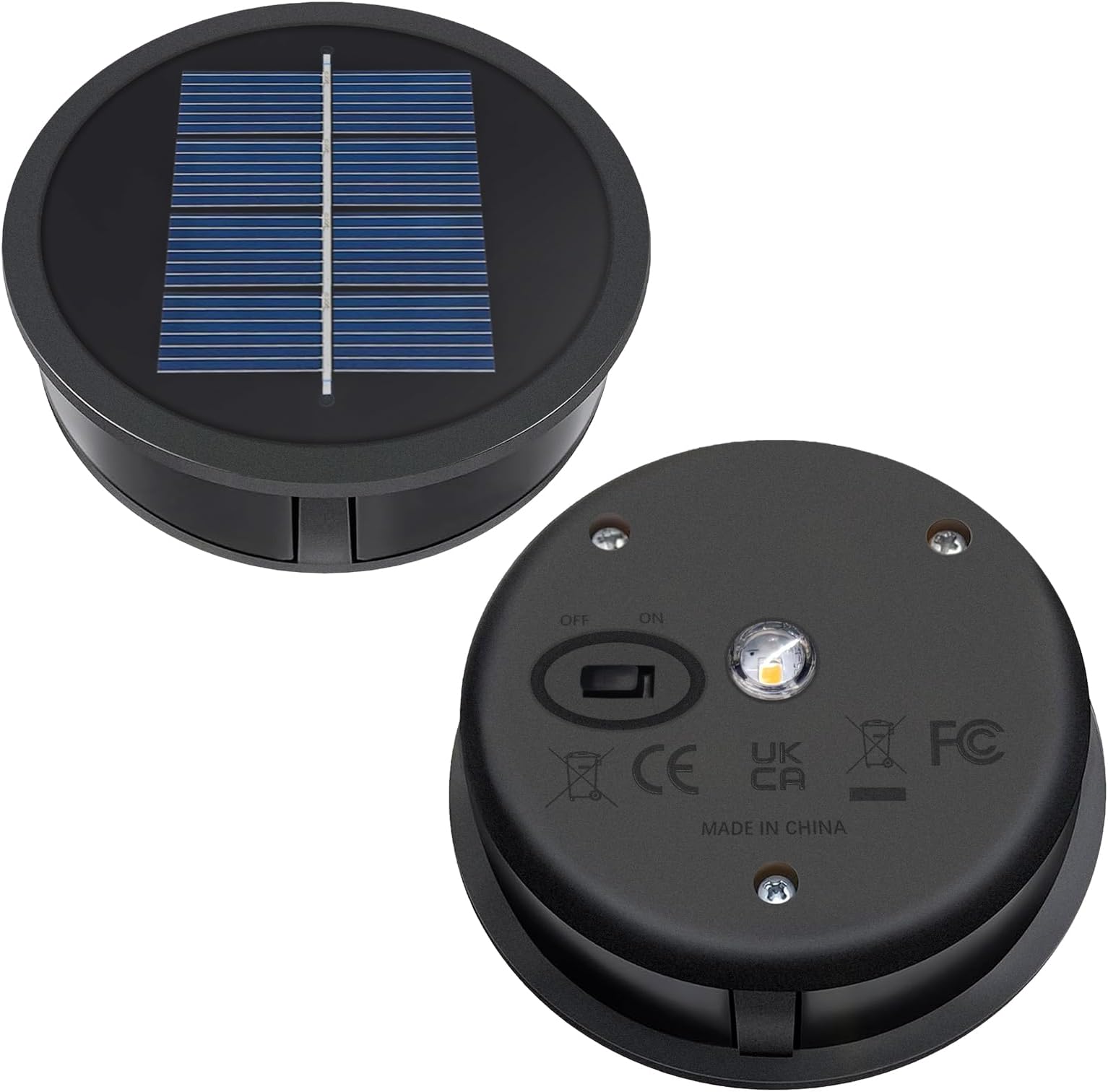 AA 600mAh Solar Lights Replacement Top Parts, Solar Panel for Outdoor Garden Lanterns or DIY Solar Lantern Warm White LED (1Pack)