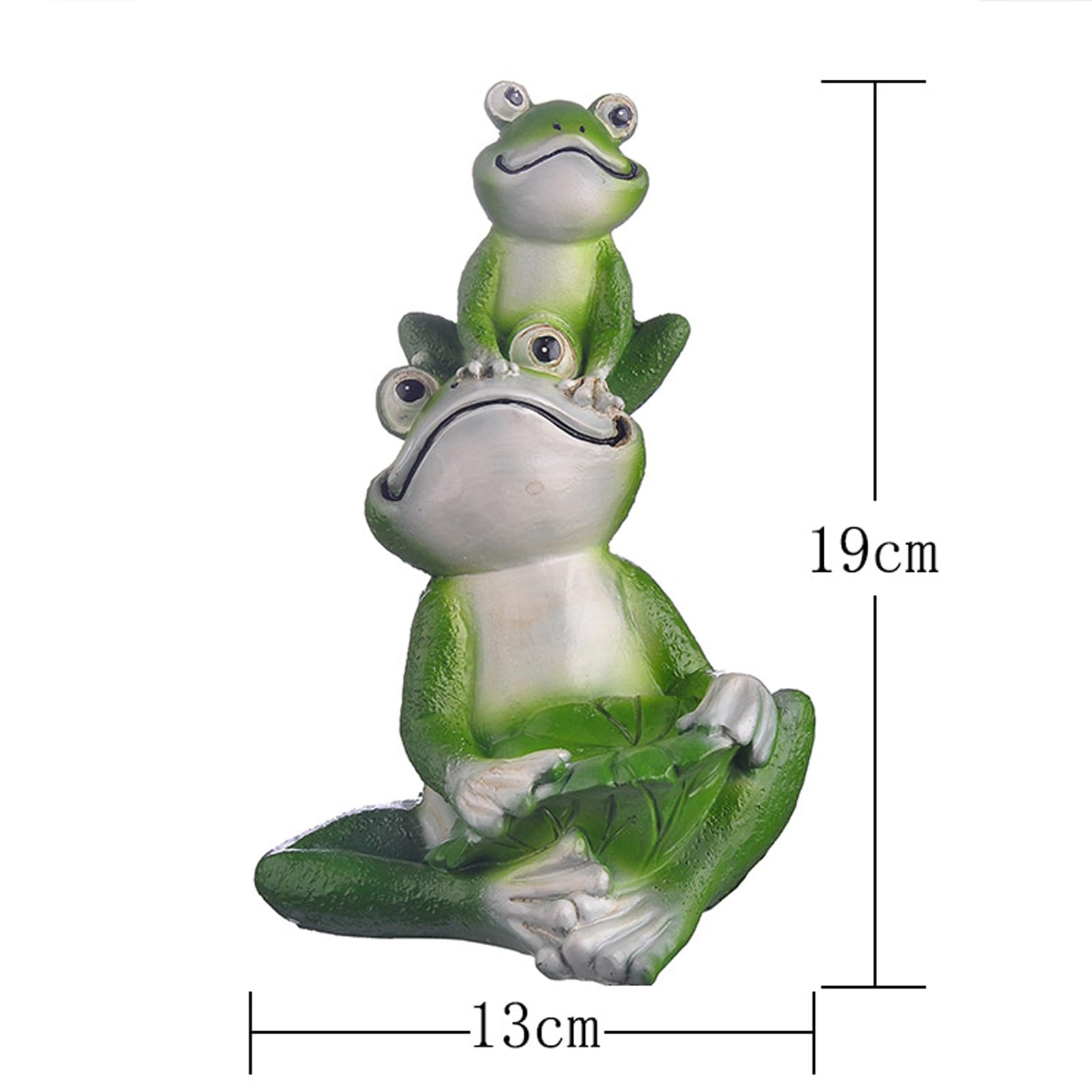 POCHY Statuetka żaby, ogród, figurki szczęśliwych żab z żywicy, dekoracja żaba ogrodowa, na patio, podwórko, trawnik, ganek, ozdoba, prezent