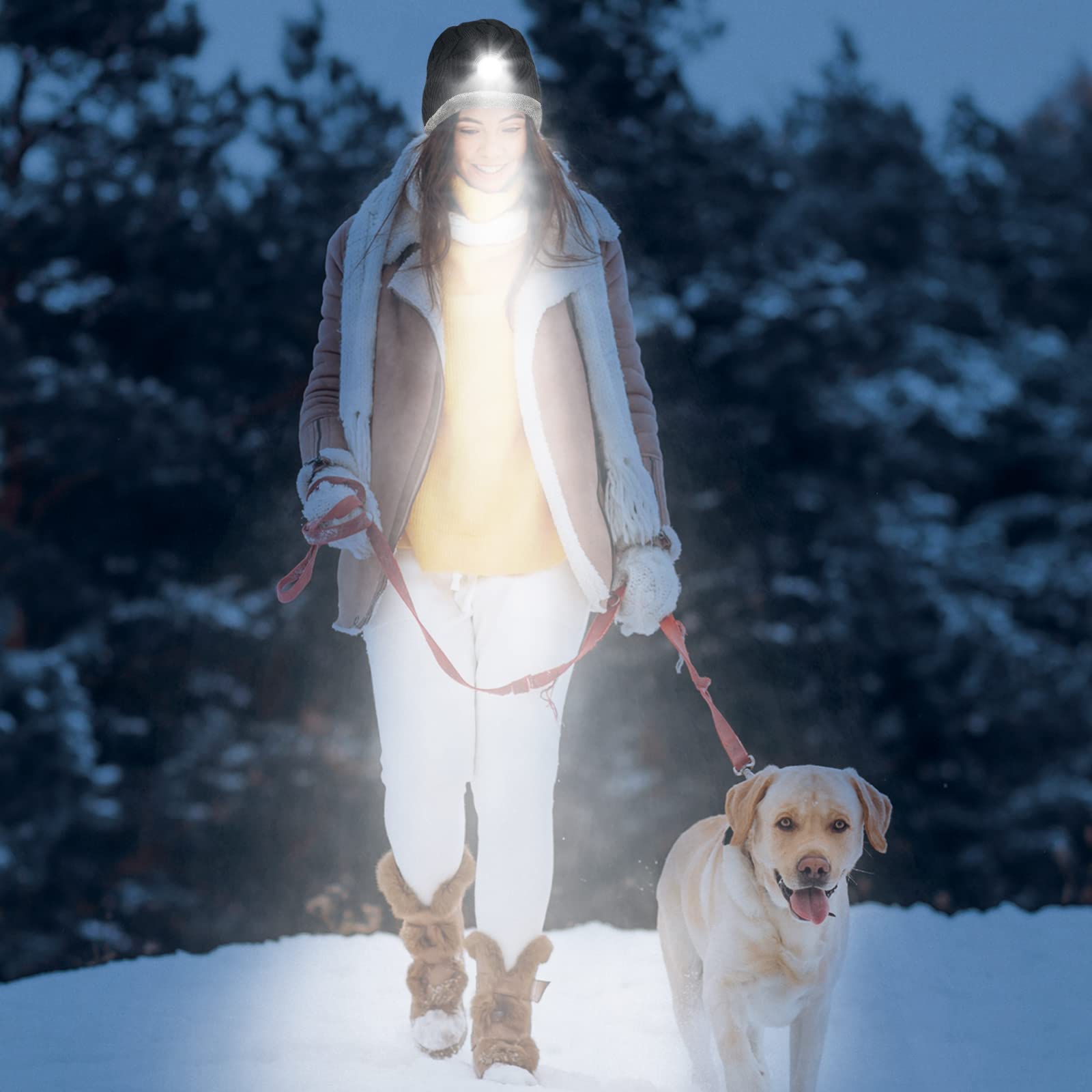 Idee Regalo Natale Cappello con Luce - Idee per Regali Originali Berretto Luce, Idee Regalo Uomo Papà Amici Compleanno Natale San Valentino Per Lui Regali Originali, Accessori Pesca Ciclismo Running