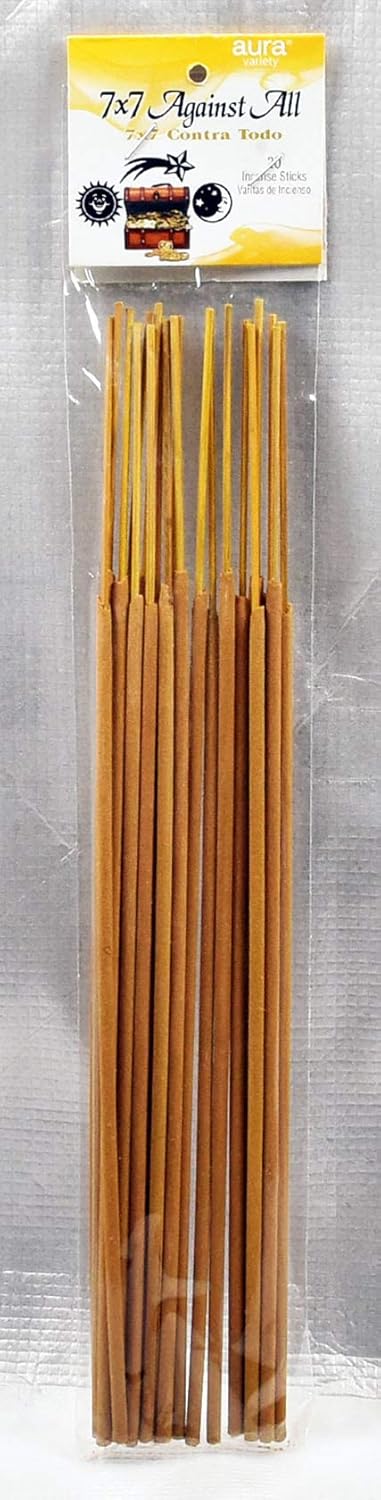 12 Packs 7X7 Against All/ 7X7 Contra TODO Incense Sticks 9" Long (20 Sticks PER Pack)